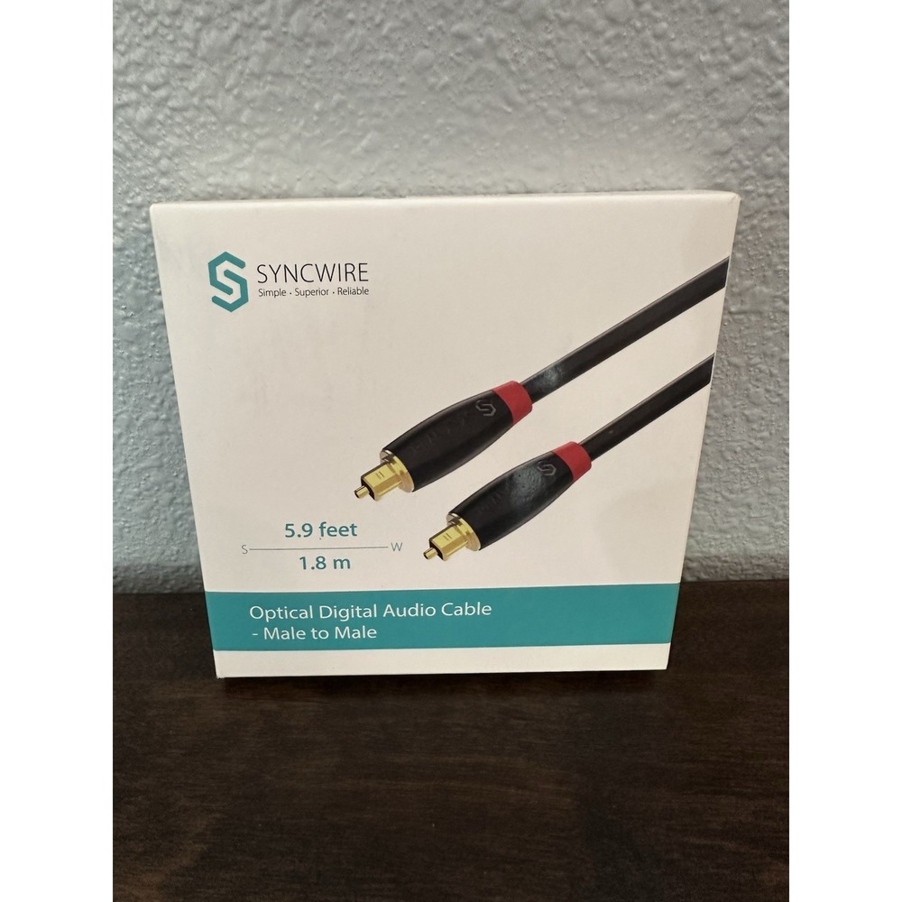 Syncwire Optical 5.9' Male to Male Digital Audio Cable. NEW IN BOX